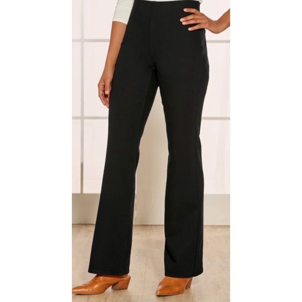 Soft Surroundings Ultimate Pull On Comfort Bootcut Jeans Women XL Black New NWT
